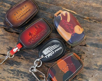 Toyota 2009-2025 Leather Key Fob Cover - Tacoma, Tundra, TRD Sport, TRD Pro, Nightshade, RAV4, 4Runner, Personalized, Many Colors Available