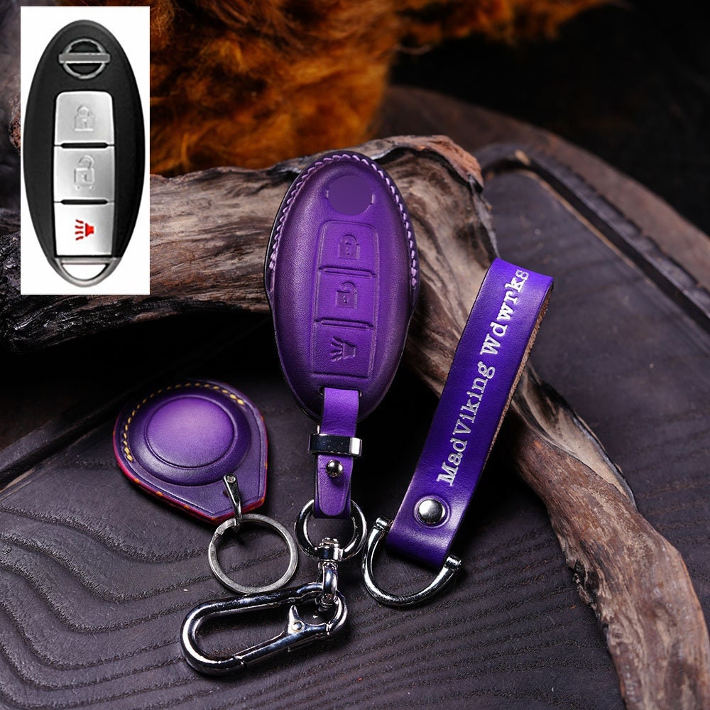 Leather Key Fob Covers for Nissan W AirTag Rogue, Maxima