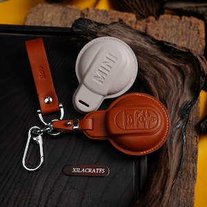 Capa de couro artesanal para chave Mini Cooper SE EV, Countryman, Clubman, Conversível, 2 portas e 4 portas – Acessórios personalizados para Mini