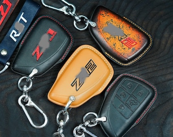 Fits Chey 2006–2025 Key Fobs Handmade Leather Cover for Silverado, Colorado, Tahoe, Blazer EV, Suburban ZR2 Z71 RST Trail Boss High Country