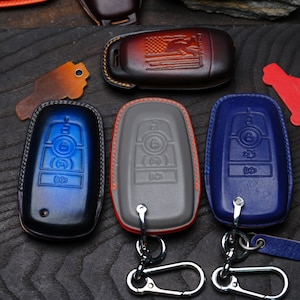 Mustangs Compatible Leather Key Fob Case | Custom Remote Holder for Dark Horse, Mach-E, GT Fastback | Many Colors