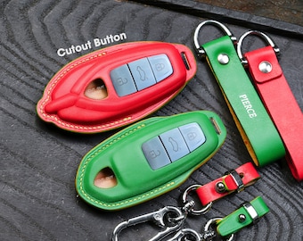 Lamborghini-leren sleutelklep voor Urus Performante Urus SE, Huracán, Revuelto, Aventador, Gallardo – Handgemaakte gepersonaliseerde sleutelhanger