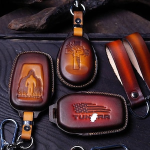 Key Fob Cover for Tundra Tacoma Sequoia Corolla Highlander RAV4 Prius 4Runner FJ Cruiser | Customizable with Bigfoot Design Christmas Gift