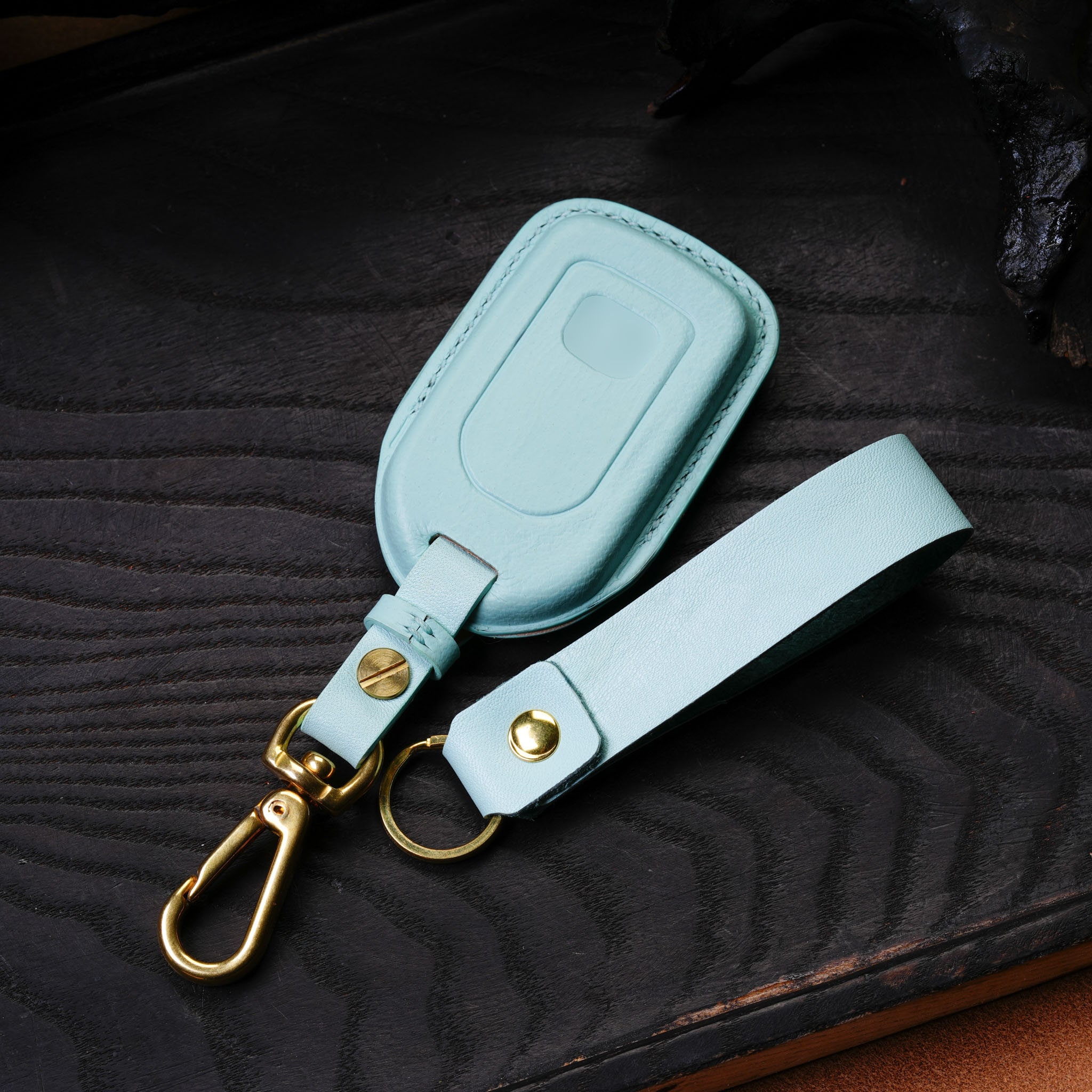 Ontto 3-Button Key Fob Cover Fit For Honda Smart Remote Key,Leather Key Protector Car Key Housing For Accord Civic CRV HRV Pilot Odyssey Passport Intelligent Key Blue - View #6