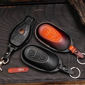 Mercedes-Benz vervaardigde lederen sleutelhanger cover elegantie voor C E G M R S SL-serie, doordacht cadeau voor papa, mannen gepersonaliseerde sleutelhanger accessoire