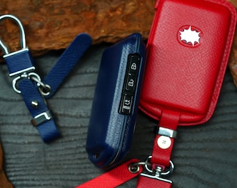 Mazda Key Fob Cover – Fits CX-5, CX-30, Cx-50, CX-90, Mazda3/6 | Handmade Epsom Leather Remote Case – Multi-Color Options – Keychain Gift