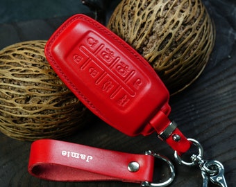 Personalization Genesis G80 G70 GV70 GV80 G90 2021 2022 Leather Key Fob Cover, 6/8 Buttons Remote Holder Gift For Him Genesis Car Accessory