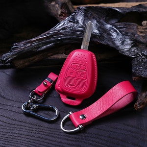 Leather Key Fob Covers for Wrangller Chrysller Pacificaa Aspen Dakota Chargerr Caravan Durango - Personalized Keychain Accessories Birthday