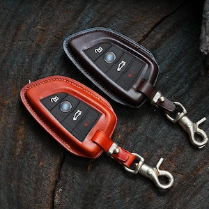 Personalization   Key Fob Cover Handcrafted Leather Case, Keychain Keyring for Men   Key Cover Personalized Keyless Remote Gift for Him