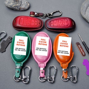 Sonatan Ioniiq5 6 Key Fob Cover for 2024-2025 Elantra Grandeur Azera Santa Fe Cruz Kona EV SX Grand Prix | Leather Keychain Remote Holder
