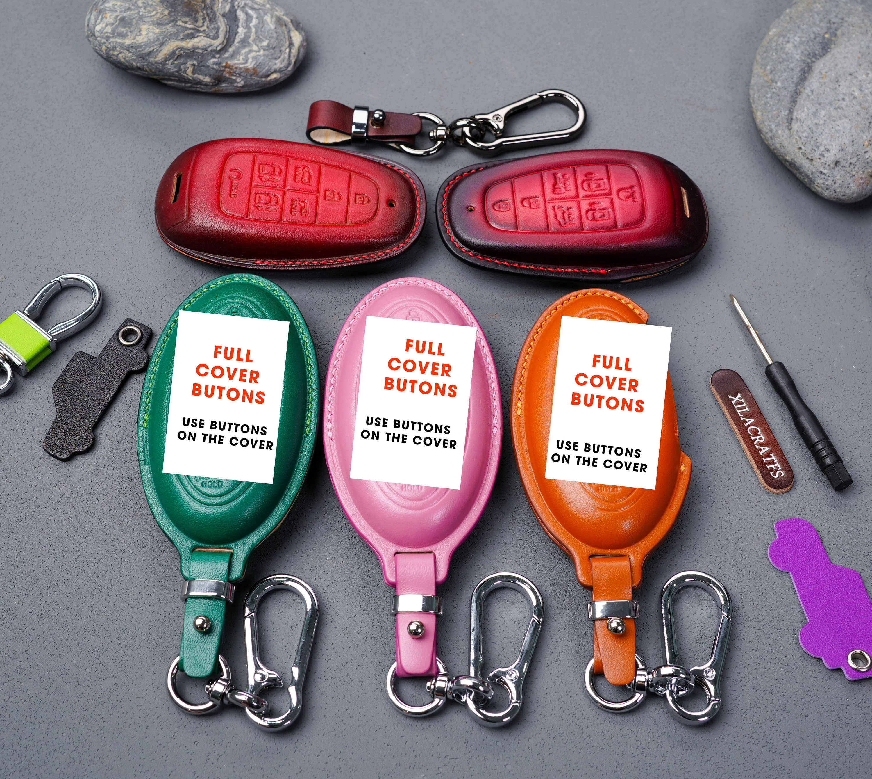 Ysbxitu Autosleutelhoes, sleutelhanger, compatibel met Hyundai Ioniq 5 6 SX2 Grandeur GN7 KONA 2024, metalen sleutelbehuizing, beschermhoes, afdekking, afstandsbediening, cadeau-idee
