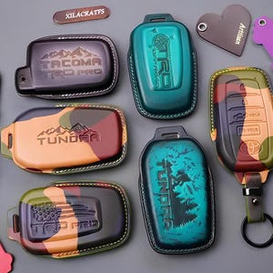 Fits Tundra & Tacoma (2000–2025) Custom Leather Key Fob Cover – 1794 Edition, Capstone, Platinum, Limited, TRD Pro – All Models Covered