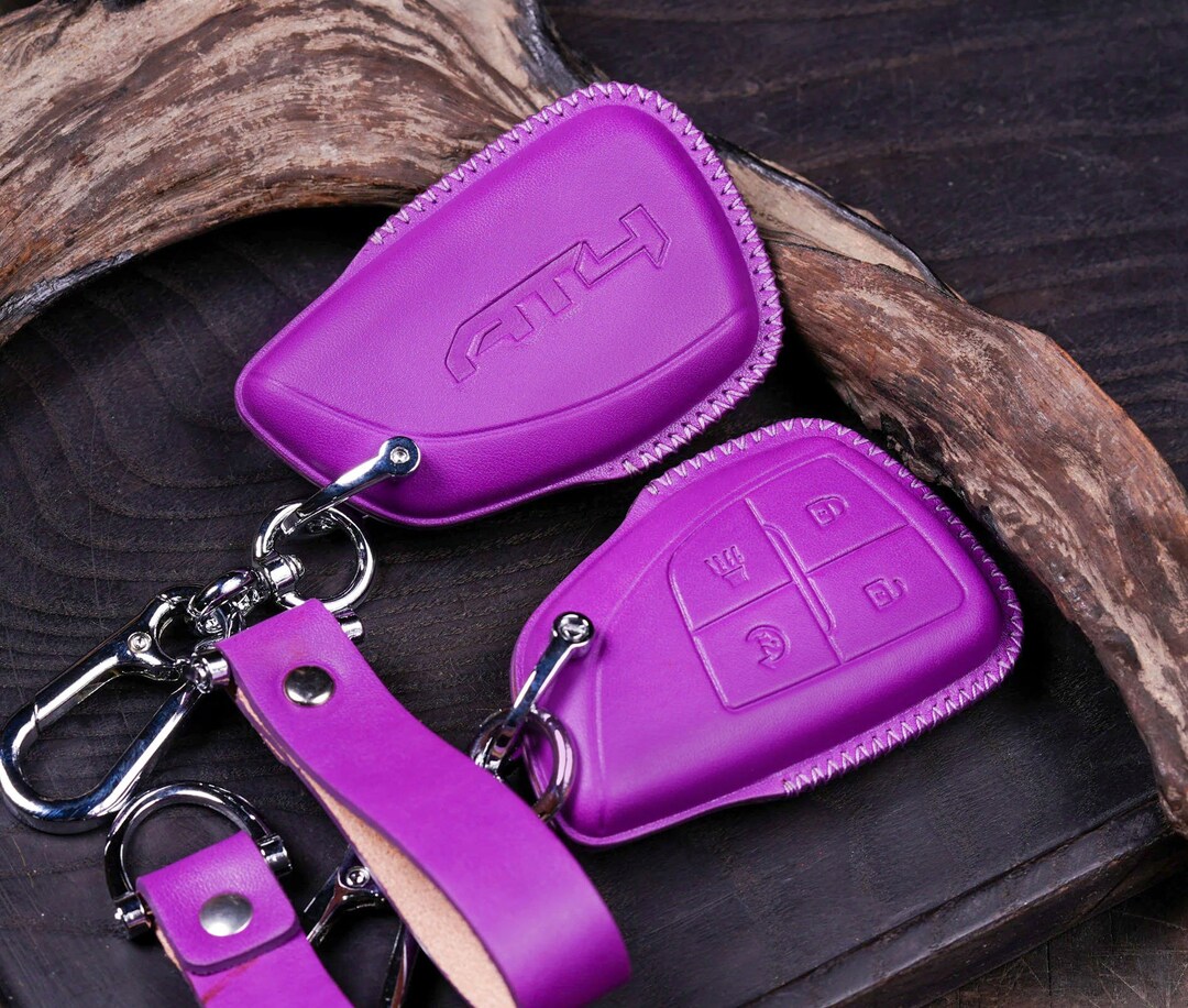 GMC AT4 off Road & Chevy 2021-2024 Leather Key Fob Cover Case for Yukon ...