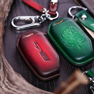 2023-2024 Exklusive handgefertigte personalisierte Leder Schlüsselanhänger Abdeckungen Sportage Sorento, Tulpen, Soul, Stinger, EV6, Forte Geburtstagsgeschenk