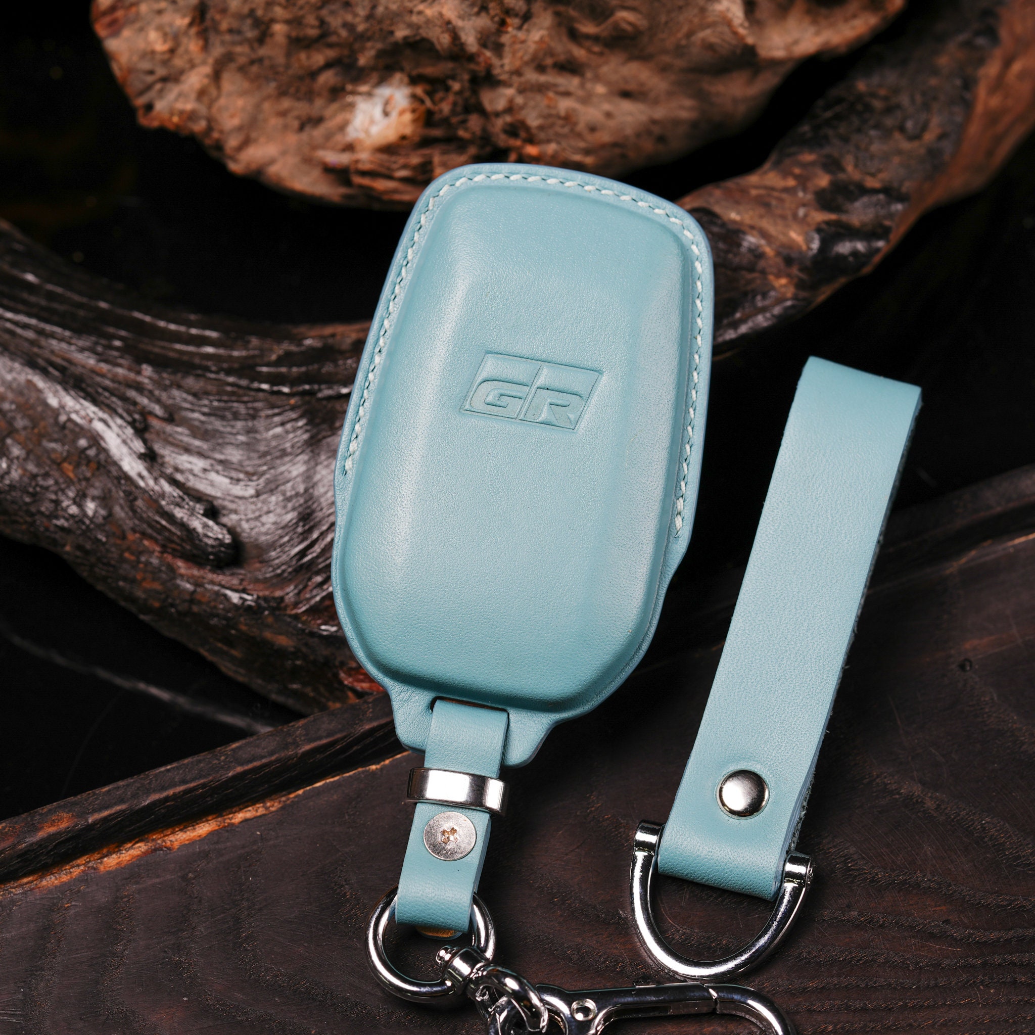 All Toyota GR (2019-2025) Leather Key Fob Cover for GR Supra, GR86, GRCorolla, GRYaris ,GrSport, Camry – Color Custom Colors & Embossed Logo