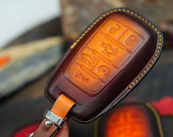 Cover voor 1500 2500 Limited Trx Longhorns Lone Star GoatTradesma 2016 2024 Sleutelhanger Beschermhoes Lederen Keyless Remote Sleutelhangerhouder Custom