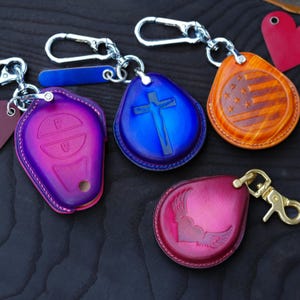 All Harley Touring  Leather Key Fob Cover for Street Glide Special Road Glide Special Street Glide Road Glide CVO...Emboss logo as requested