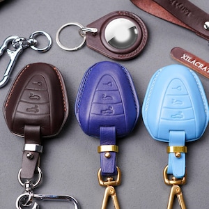 Porsche 2003-2024 Macan, Taycan, Carrera, Panamera, 911, 918, 718 Premium Leather Key Fob Cover | Stylish Case & Remote Holder Accessory