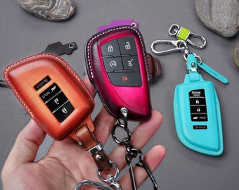 Acura 2008-2025 aangepaste lederen sleutelhangerhoes voor MDX, ZDx RDx TLX ILx RLx TSX NSx - gepersonaliseerde houder voor afstandsbediening, meerdere kleuropties