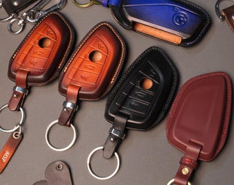 Custodia in pelle per chiave BMW X5 per BMW X3 X4 X6 X7, Serie BMW, iX, XM (2010-2025) - Protezione per la scocca della chiave, personalizzabile e con diverse opzioni di colore.