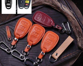 2008-2025 Tucson SantaFe Elantra Sonata Solaris Kona Accent Palisade Sleutelhanger Cover, Leren Sleuteletui, Keyless Remote Houder, Sleutelhanger voor