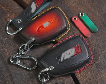 Sleutelhanger Cover 2006-2025 Handwerk Lederen Sleutelhoes past Sierra Canyon Yukon Silverado tahoe AT4 Z71 RST ZR2 denali