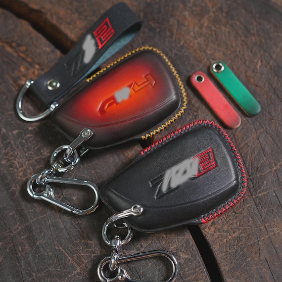 Key Fob Cover 2006 -2025 Handcraft Leather Key Case fits Sierra Canyon Yukon  Silverado tahoe AT4 Z71  RST ZR2 denali
