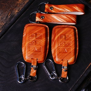 Custom Leather Key Fob Cover for Land Discovery, Range Personalized Remote Key Holder and Keychain for   Jag F-pace Rover Enthusiasts