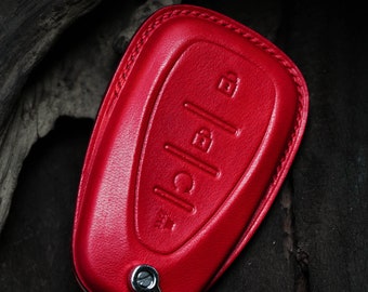 Leren sleutelhangerhoes voor Chevy Blazer, Bolt, Camaro, Cruze, Equinox, Malibu - Gepersonaliseerde sleutelhanger, beschermende afstandsbediening