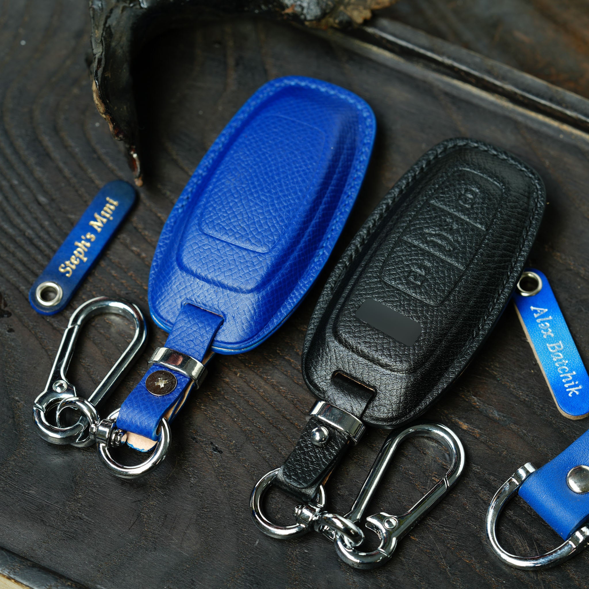 Ontto Cowhide Car Key Cover Fit For Audi A5 S5 A6 S6 Q5 SQ5