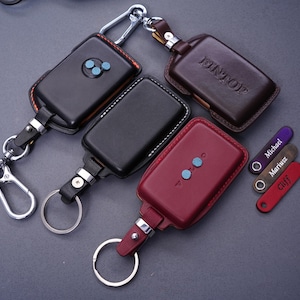 All type Volvo & Polestar Leather Key Cases -XC90 XC60 XC40 S60 V60 V90 C40 EX30  Polestar 2 3 4 5- Personalized Embossed Label as Requested