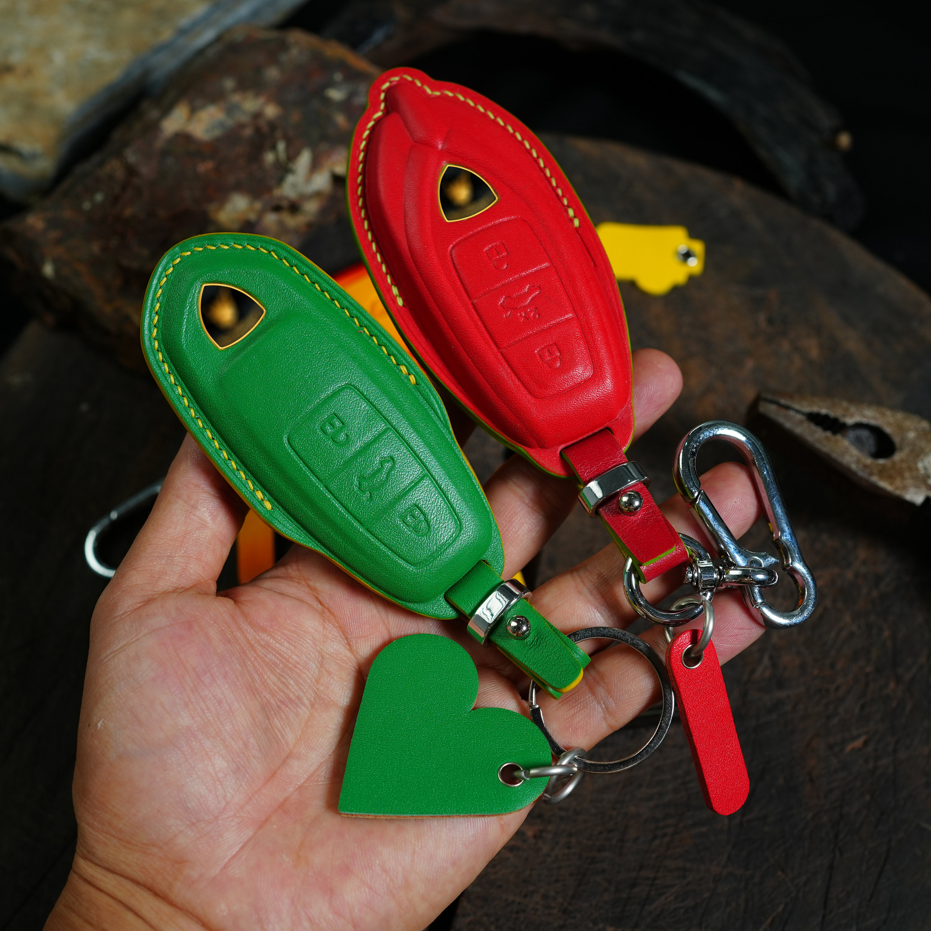 S For Car Keys Leather Car Protector For Broken Key Loops