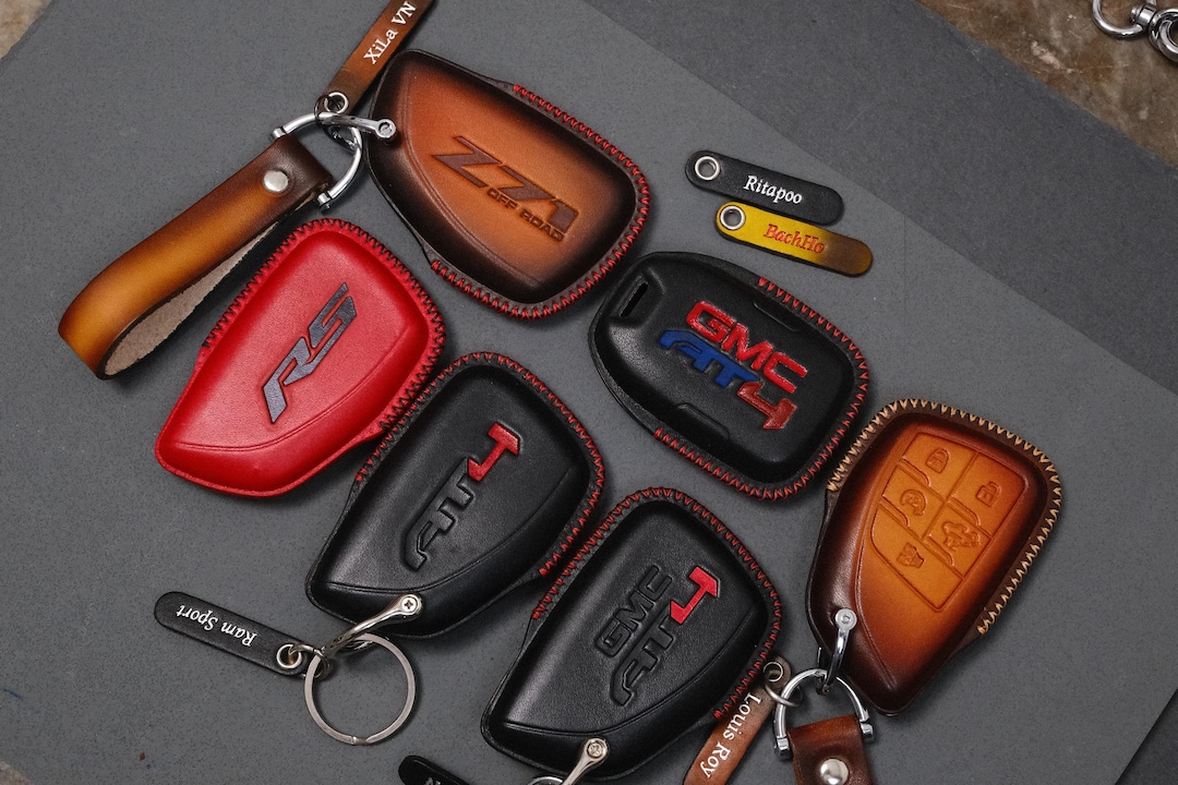 GMC & Chevy Leather Key Fob Cover Fits Sierra EV AT4, 2500HD, AT4X ...