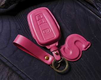 Leather Key Fob Cover Case  2023-2024 4Runnerr Limited/SR5/TRD Off Road Premium RAV4 Prime Sienna Hybrid Venza Hybrid, Birthday Gift Initial