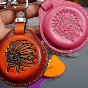 Leather Key Fob Cover X48 1200 CVO Street Glide Electra Keychain Remote Holder for Sportster Softail Bob Boy 114 Road Shell David