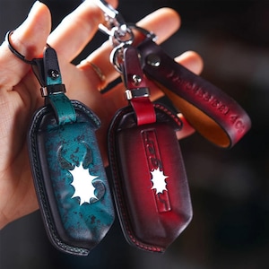 Stinger  Leather Key Fob Cover for Telluride Sedona Sorento Rio Forte, EV6 GT,GT2, Picanto, Ceed K5 K3 K7 K900 Niro – Custom Keychain Case