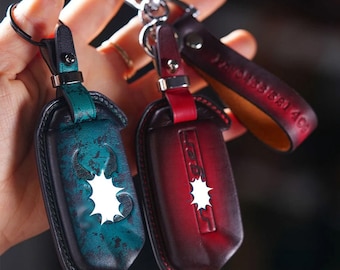 Stinger  Leather Key Fob Cover for Telluride Sedona Sorento Rio Forte, EV6 GT,GT2, Picanto, Ceed K5 K3 K7 K900 Niro – Custom Keychain Case