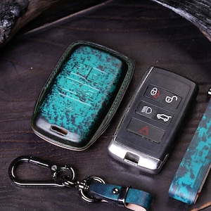 Custom Leather Key Fob Case L Rover 2024 Discovery Sport, Ev0que, Range, LR2, LR3 Defendes, Ja XF, XJ, XE F-Pace Birthday Gift for Him