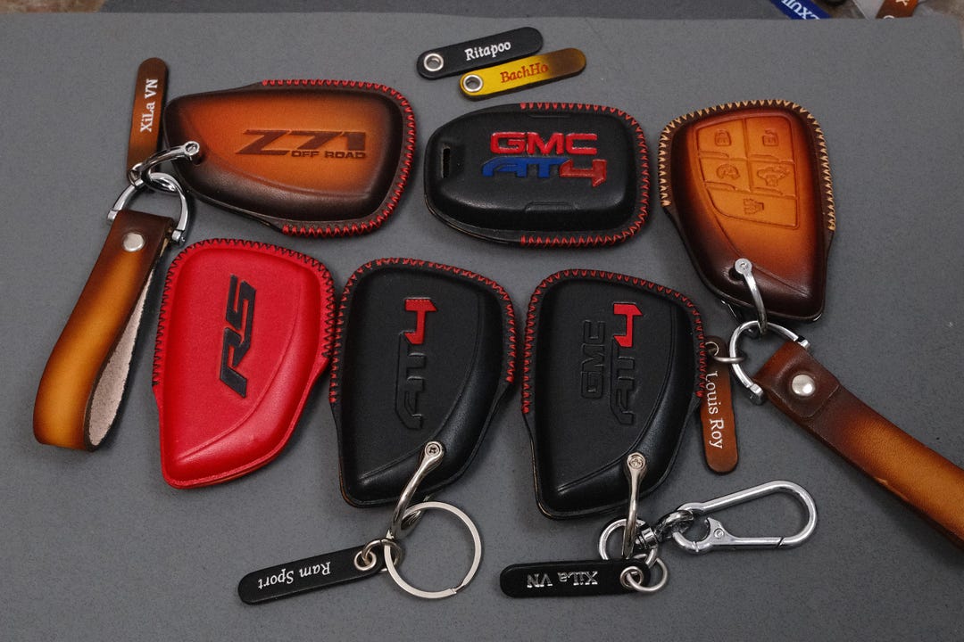 GMC Chevy Truck Leather Key Fob Cover Sierra Canyon Silverado Colorado ...
