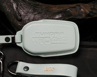 Fundas de cuero para llaves Tundra TRD Pro 4x4 OffRoad con logotipo personalizado, llavero personalizado para SR 2022-2023, control remoto de entrada sin llave, regalo ideal para él.