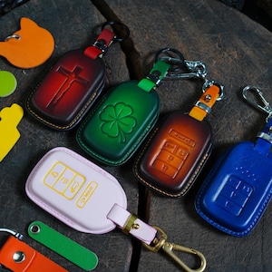 2023-2024 Honda CR-V, Accord, Civic, HR-V Leather Key Fob Cover - Key Chain, Keyless Key Ring Case - Honda Accessories, Ideal Birthday Gift
