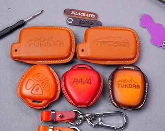 2011-2025 Toyota RAV4 Tundra Tacoma Camry Land Cruiser 4Runner Highlander Key Fob Cover, Key Case Key Chain Entry Remote TRD Key Accessory