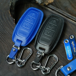 All Audi 2007-2025 Key Fob Cover - Custom Leather for Audi Q5 SQ5 Sportback PHEV  e-tron  Q3 4 7 A3...A8 TT R8 SQ8 - Handcrafted Key Holder