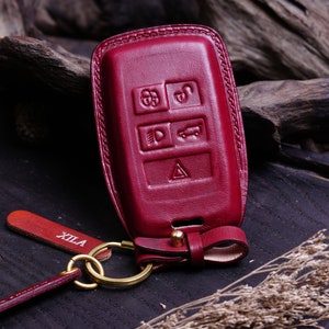 Personalized Land Discovery R0ver Range LR3 Ev0que Defendes Leather Key Fob Case For Janguas f pace  Custom Key Holder Gift for Him