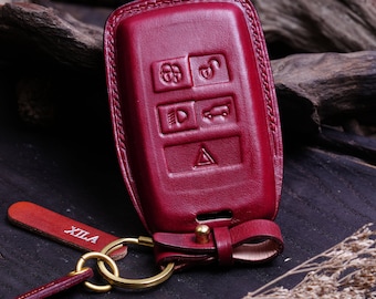 Personalized Land Discovery R0ver Range LR3 Ev0que Defendes Leather Key Fob Case For Janguas f pace  Custom Key Holder Gift for Him