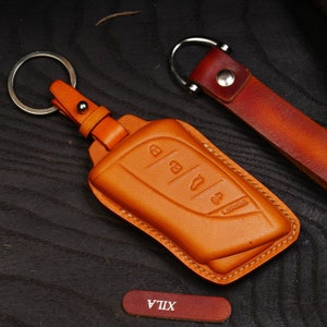 Lexus ES250 ES300 ES350 LS500 UX200h Key Fob Cover Handcrafted Leather Keychain Case Perfect Gift for Him Personalized Accessory Hallowen
