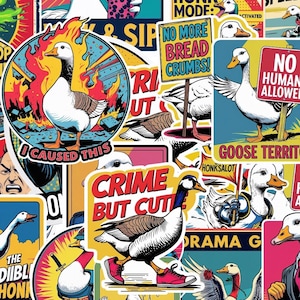 25 Lustige Gans PNG Aufkleber - Digitale Meme Art für Laptop, Planer Decals, Scrapbooking - Goodnotes Kompatibel - T-shirts - Transparentes PNG