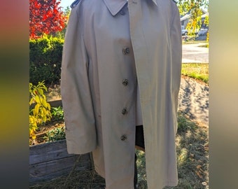 Men's Vintage Brooks Brothers Trench Coat, Wool Lined Classic