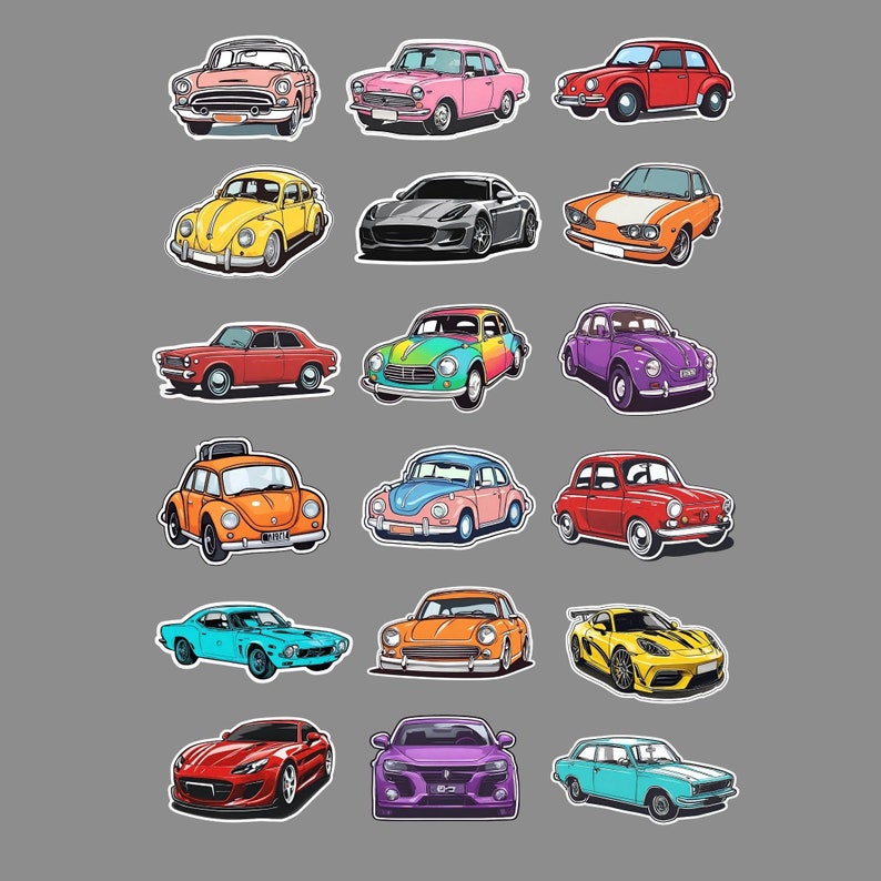 Printable Car Stickers / Cute Car Stickers / Print and Cut Car Stickers ...