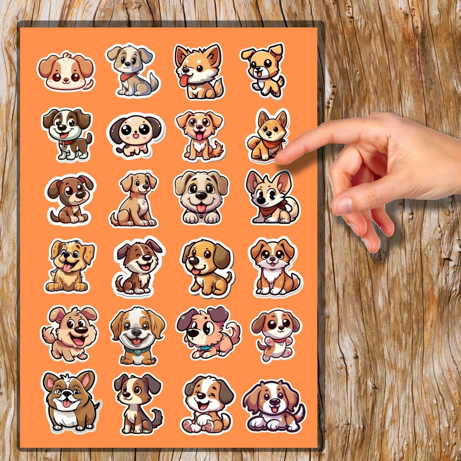 Printable Dog Stickers / Print and Cut Dog Stickers / Cute Dog Stickers